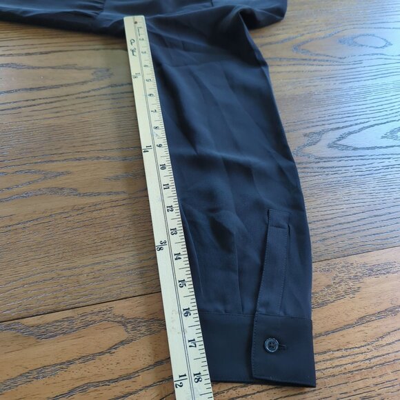 J. Jill Wearever Collection Black Shirt Dress M Button Front Ruffle Tiered Back - Picture 15 of 16